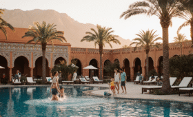 Children enjoying cultural activities and workshops at family hotel kids club in Marrakech Morocco