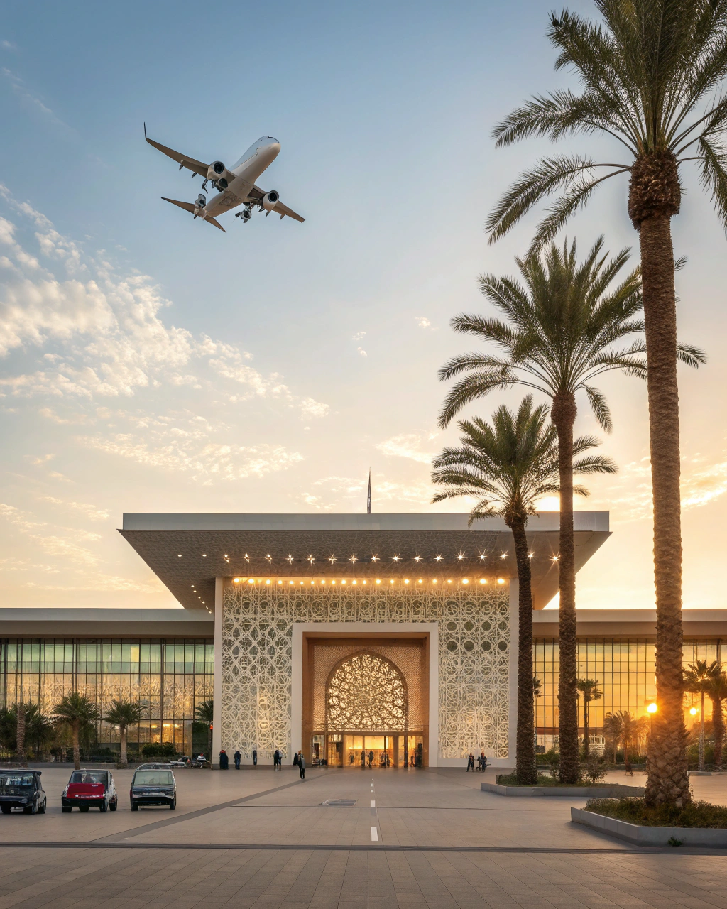Marrakech Menara Airport showing transportation access to Marrakech Morocco, the main gateway for international visitors traveling to the imperial city