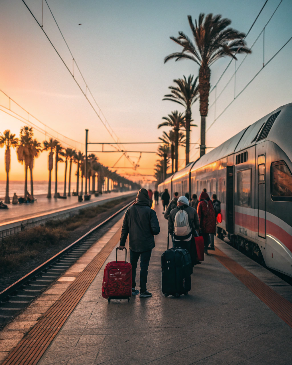Fans traveling by train to AFCON host cities like Agadir for fan experience at AFCON 2025 Morocco