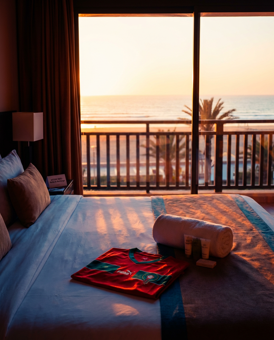 Luxury accommodations at Sofitel Agadir for AFCON 2025 visitors, featuring beach views and shuttles to the stadium, ideal for combining soccer thrills with Morocco's coastal comfort.