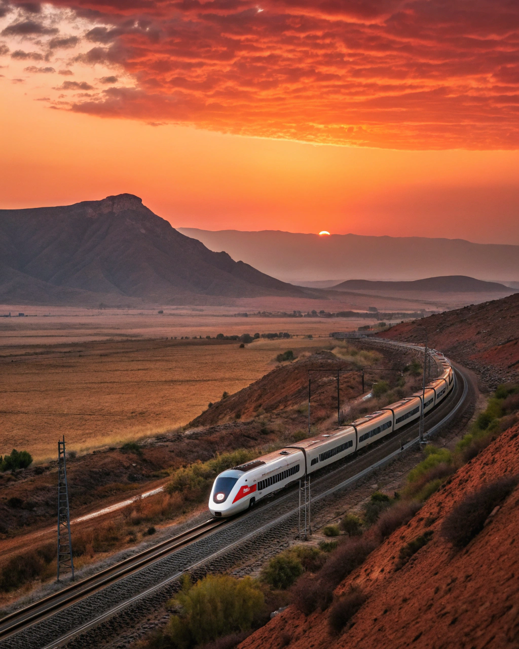 High-speed Al Boraq Morocco trains offering reliable inter-city travel during AFCON 2025, scenic route from Casablanca to Marrakesh stadium, perfect for fans navigating busy event schedules