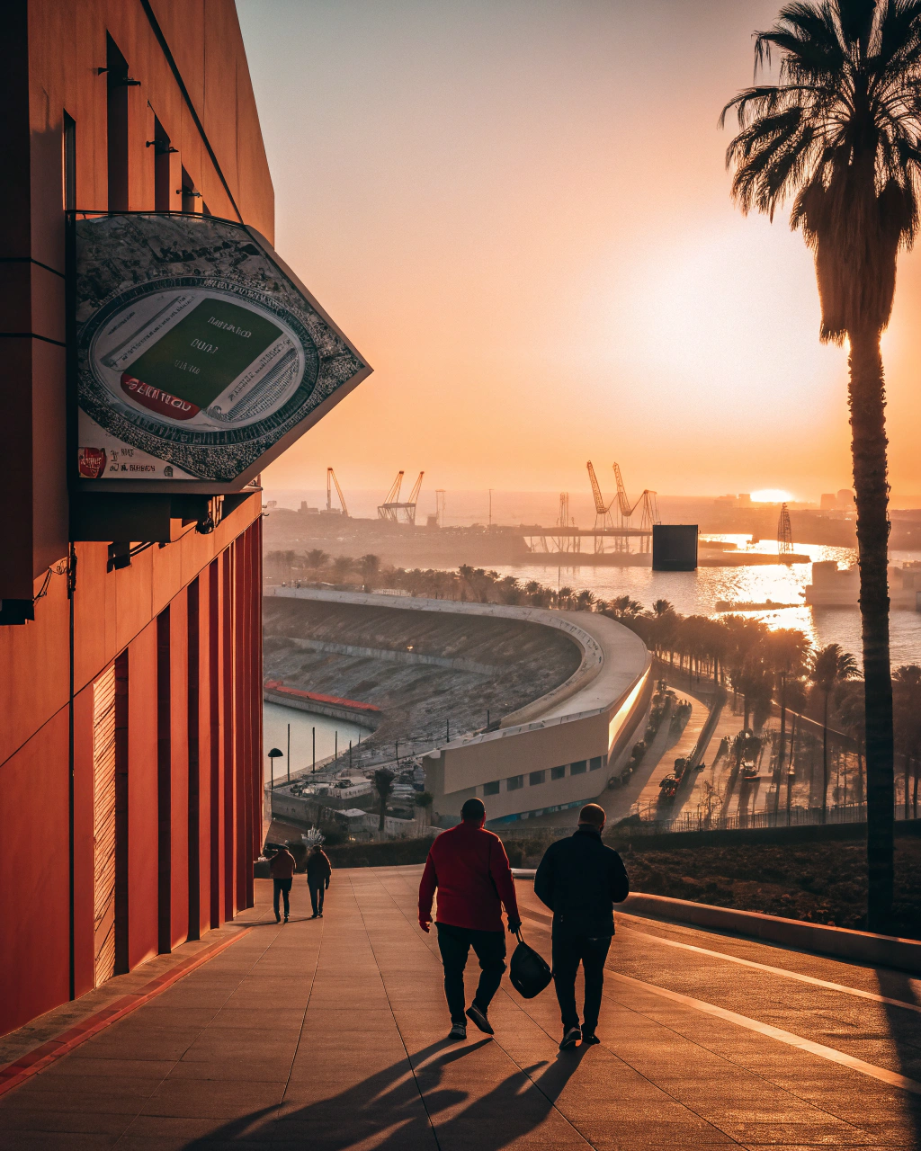 Fans approaching Stade Mohammed V in Casablanca, highlighting proximity benefits for where to stay during AFCON 2025 in nearby Morocco hotels and accommodations to minimize travel time.
