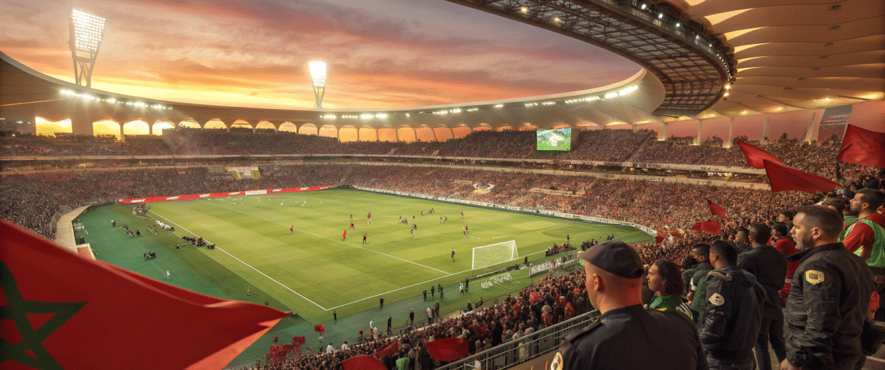 Is Morocco safe for AFCON 2025 tourists? Vibrant stadium scene in Casablanca shows secure crowds cheering at Africa Cup of Nations, highlighting Morocco safety and travel excitement for fans from around the world during the 2025 tournament