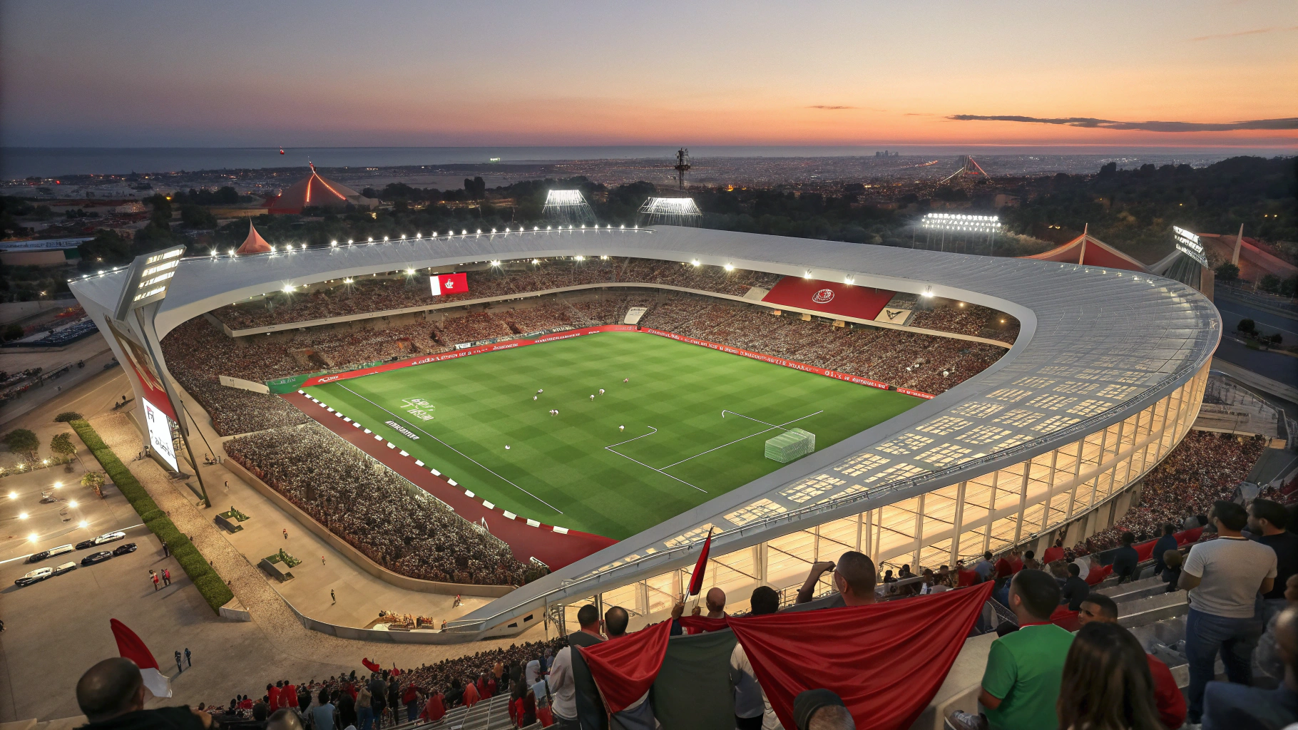 Prince Moulay Abdellah Stadium in Rabat, Morocco: Modern architecture blending history and innovation for Rabat AFCON 2025 games, a must-visit for international soccer enthusiasts staying in nearby hotels