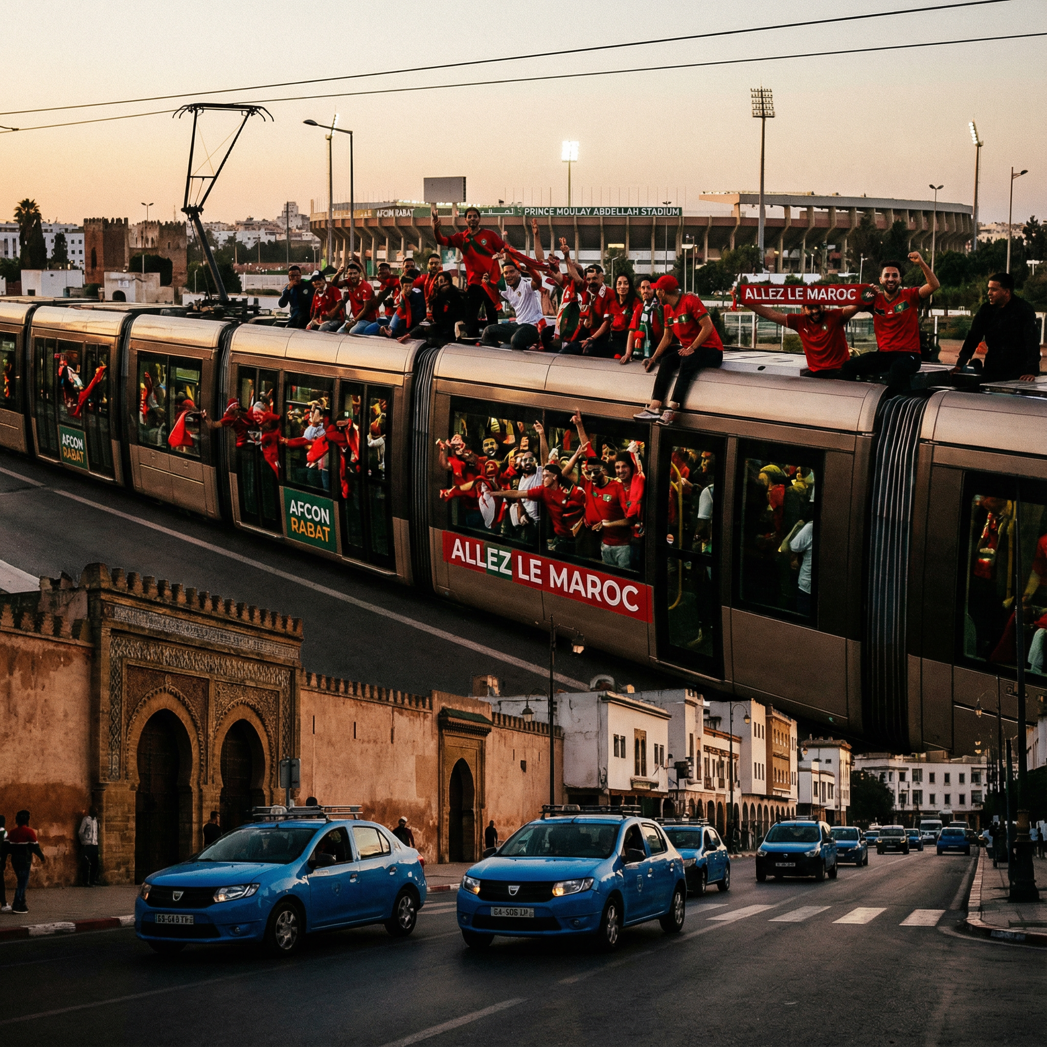 Local tramway navigation from Rabat Ville station to stadium for train Casablanca Rabat AFCON journeys, essential AFCON transport Morocco tips for seamless arrival at matches