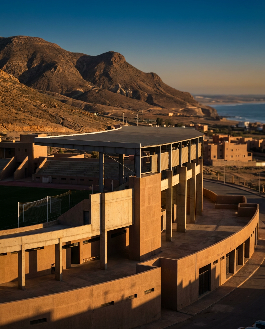 Agadir Stadium AFCON guide highlighting Adrar Stadium's impressive facilities and location on Morocco's Atlantic coast, perfect for 5:00 PM kickoff during CAF AFCON 2025, essential info for international fans navigating match day logistics.