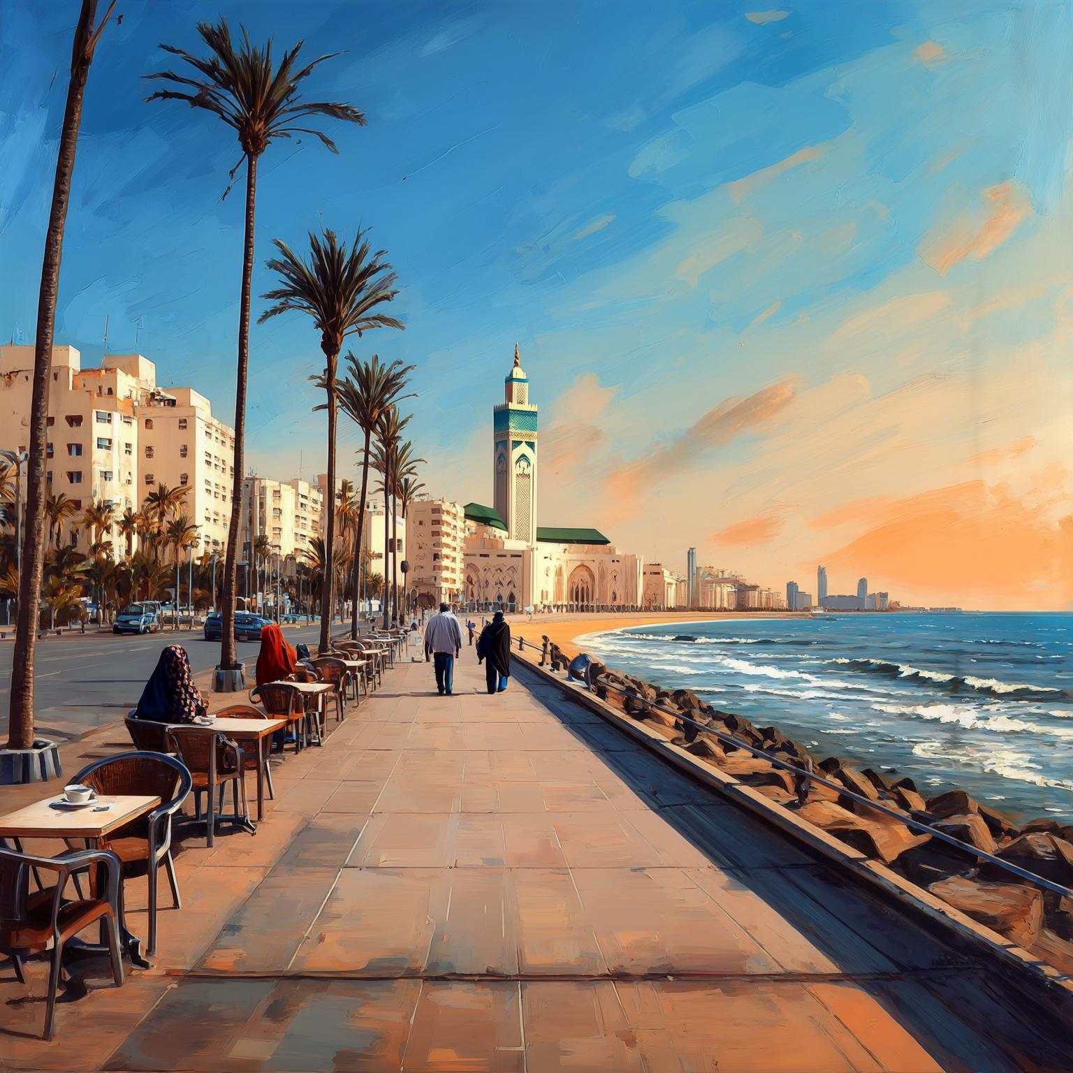 Iconic things to do in Casablanca near stadium: Visiting Hassan II Mosque with its oceanfront minaret and mosaic details, guided tours and tickets available for non-Muslims during AFCON breaks in the city