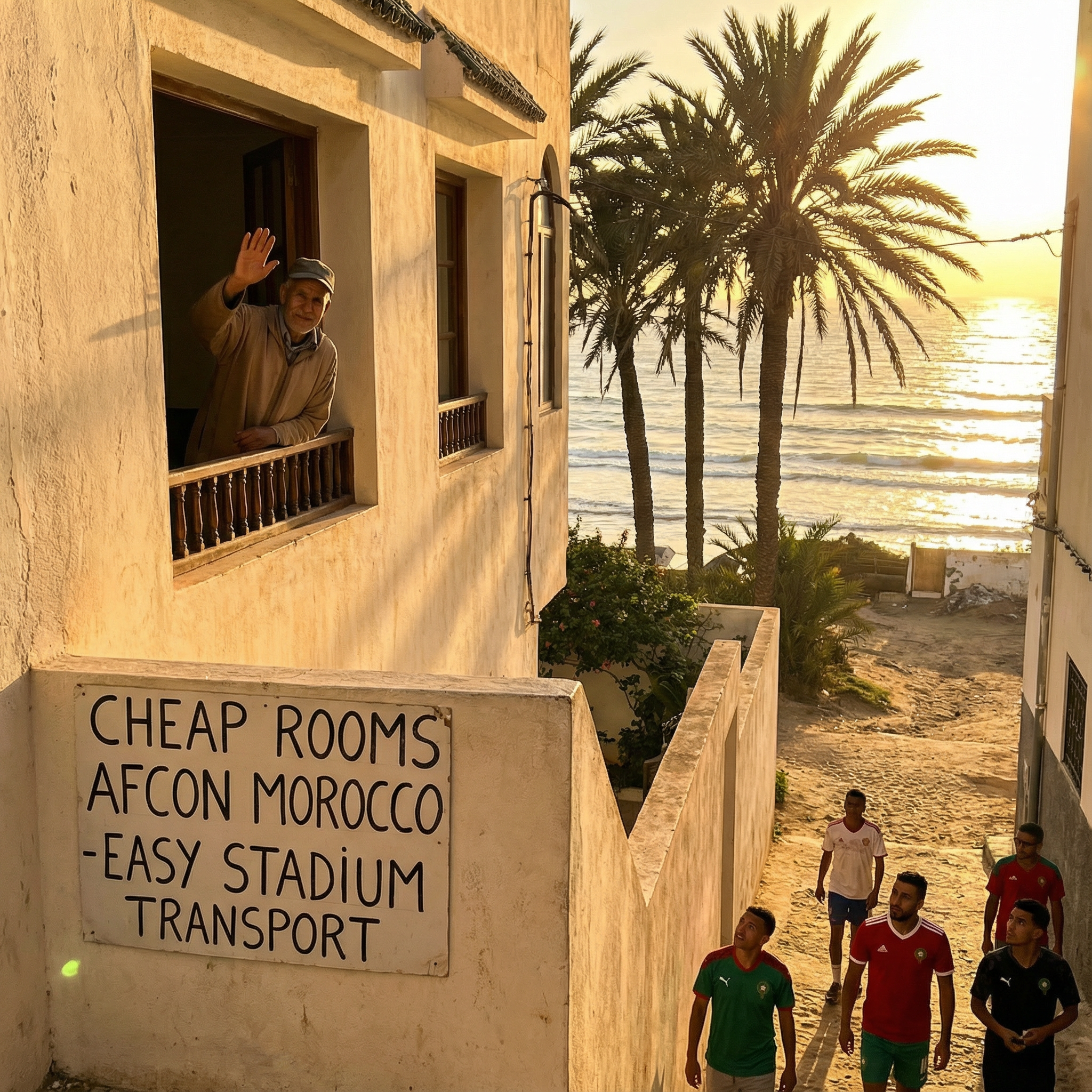 Affordable guesthouse in Tangier Malabata offering cheap hotels AFCON Morocco deals, ideal for budget fans attending Grand Stade matches with easy bus access during the 2025 Africa Cup of Nations