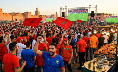 Exciting AFCON fan zones Morocco 2025 at Jemaa El-Fna Marrakech with cheering crowds, giant screens, and cultural vibes – ultimate guide for solo travelers experiencing football and Moroccan heritage in 2025