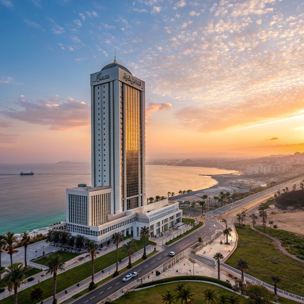 Hilton Tangier City Center near Grand Stadium of Tangier for AFCON 2025, 5-star hotel with sea views and spa, convenient stays for football fans discovering northern Morocco's coastal charm