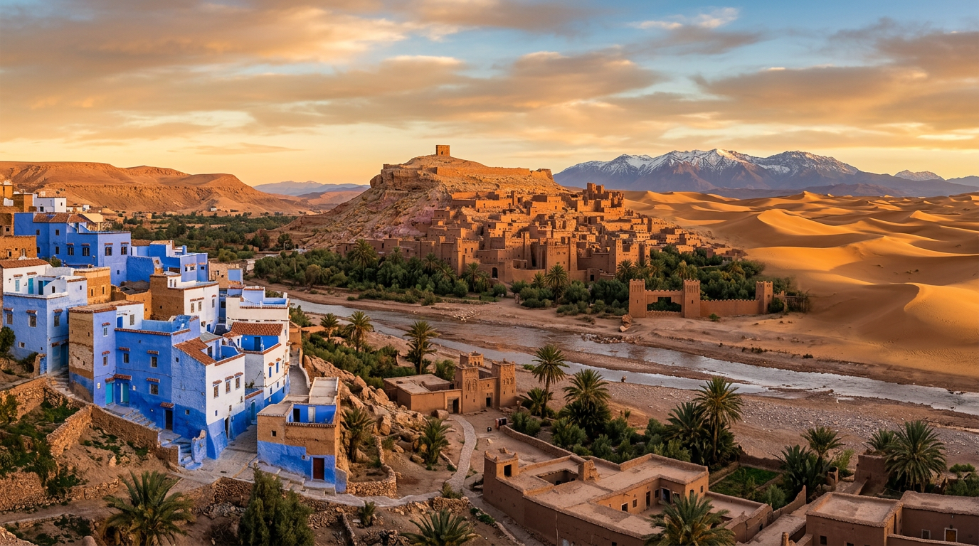 Unique villages Morocco - stunning rural Berber village nestled in the Atlas Mountains