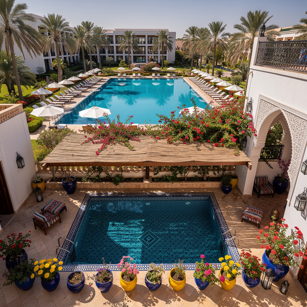 Comparison of a large resort-style hotel pool in Palmeraie versus a small plunge pool in a Riad courtyard in Marrakech
