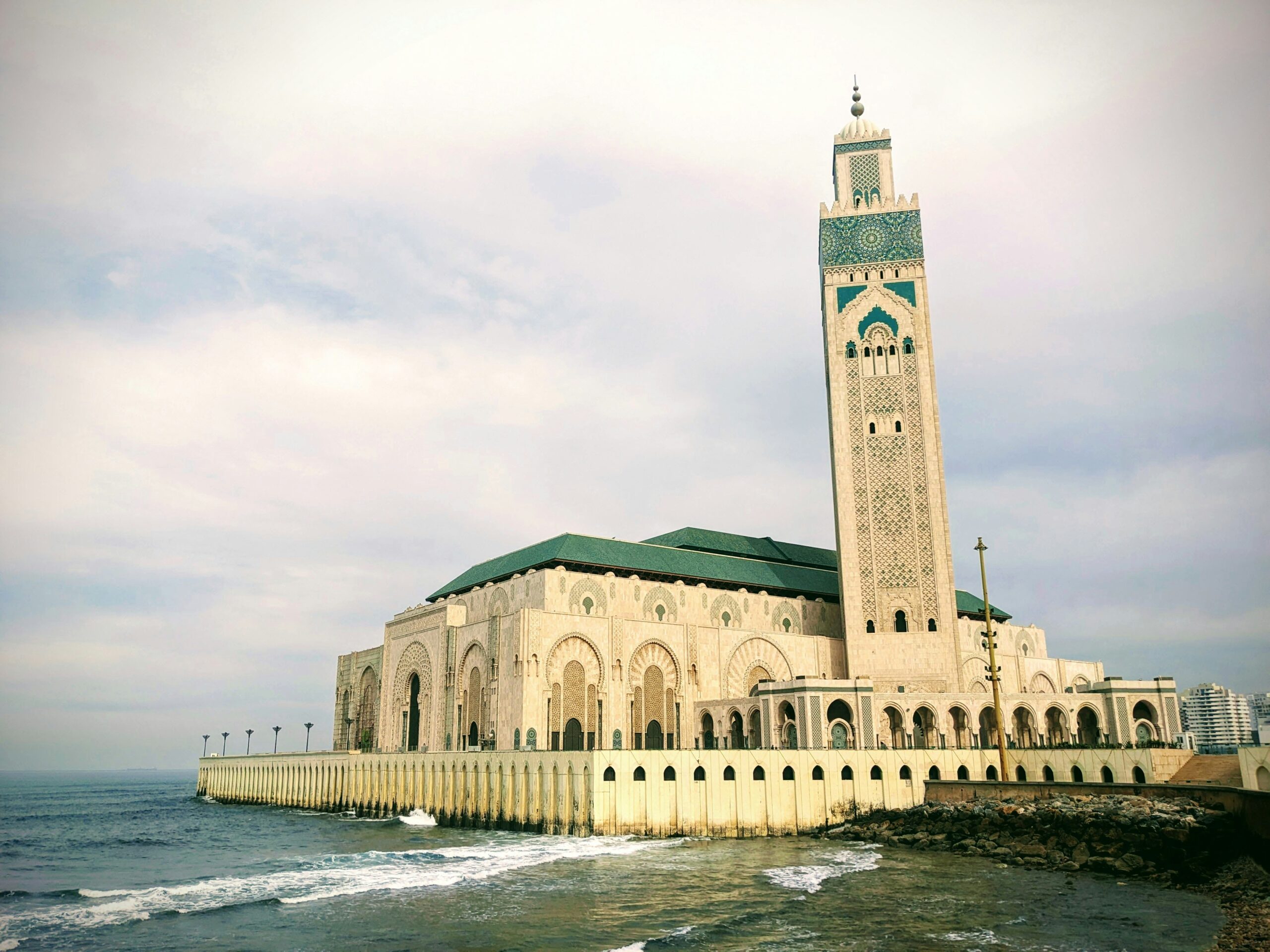 Hassan II Mosque overlooking the Atlantic in Casablanca Morocco